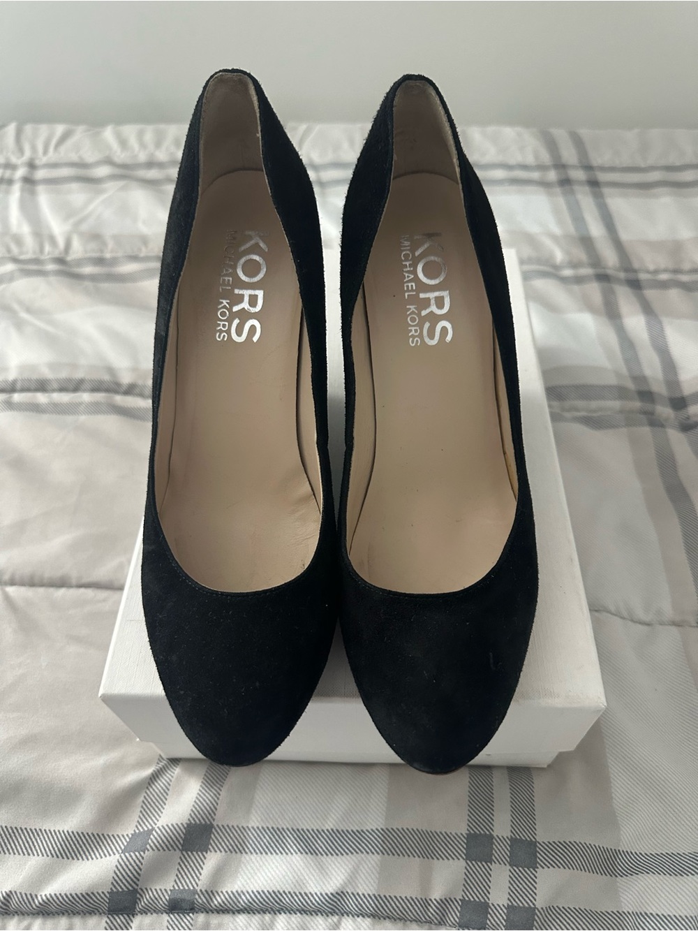 Michael Kors Black Suede Round-Toe Pumps